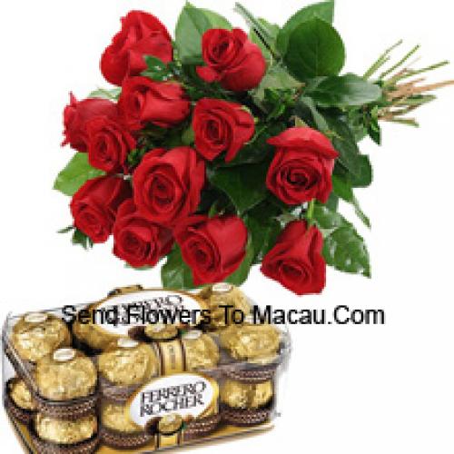 11 Rosas Rojas con Deliciosos Chocolates