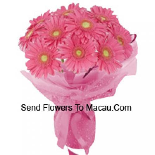 11 Pink Gerberas hand Bunch