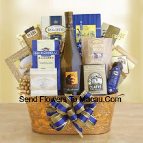 Wine Basket Filled With Goodies