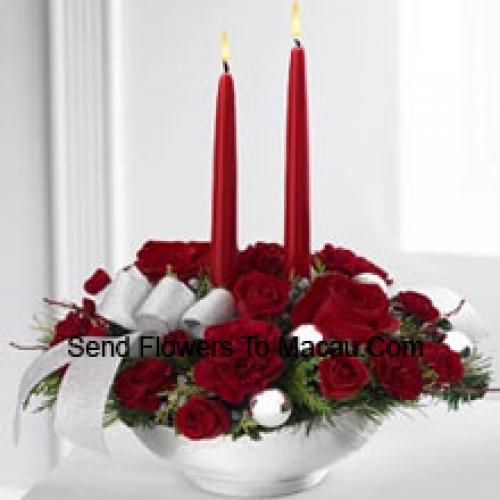 Elegant Festival Centerpiece with Candles